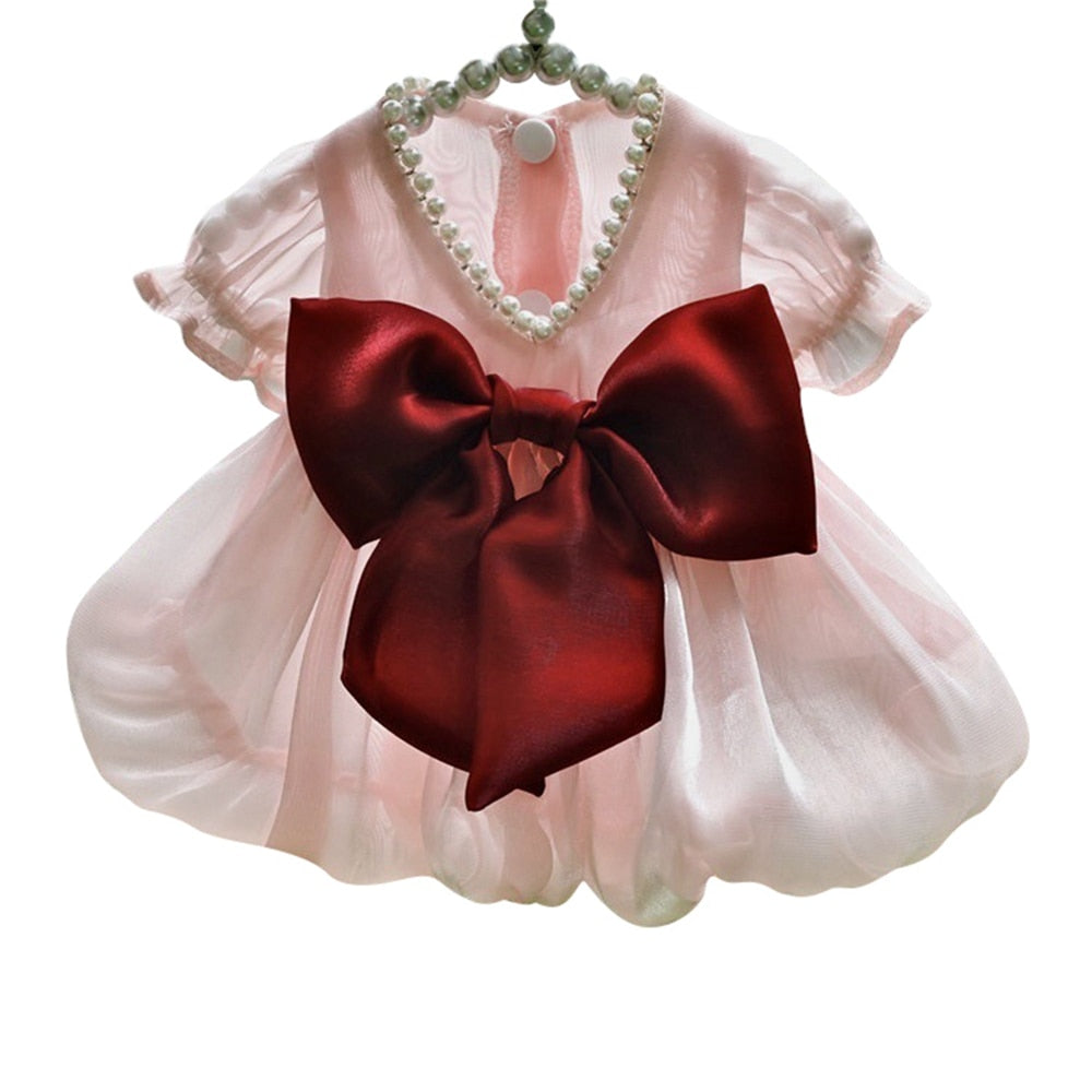 Luxury Pet Pearl Princess Skirts Dress